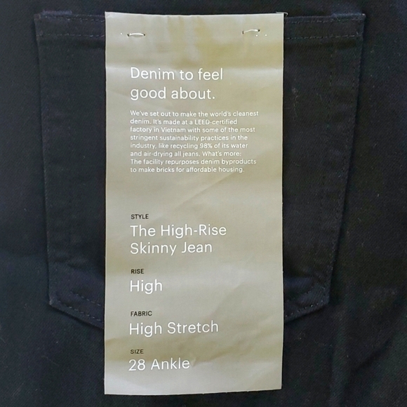 NWT Everlane The high rise skinny Jean in black ankle size 23 tall - Picture 7 of 10